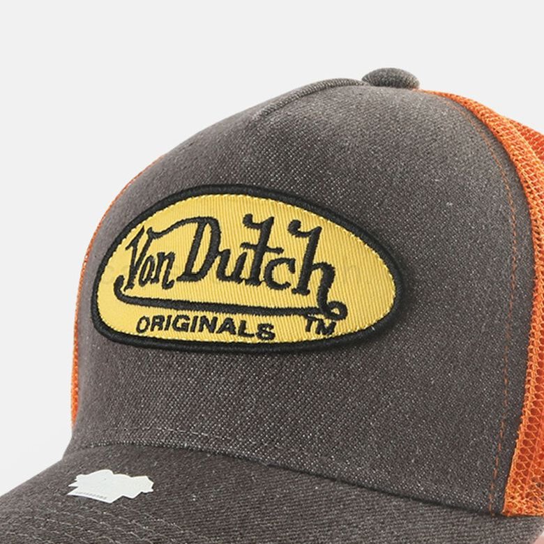 Von Dutch Originals -Trucker Boston Cap, denim/orange F0817888-01143 Billig
